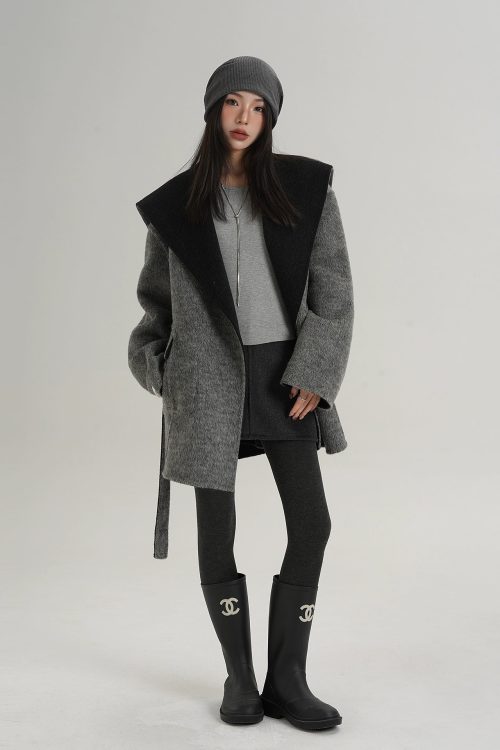 Drop Shoulder Mid Length Coat