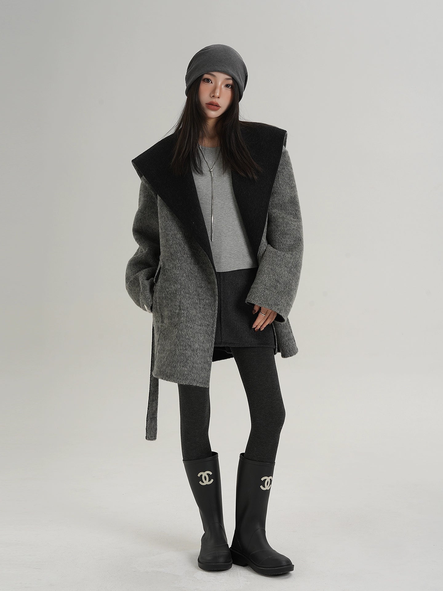 Drop Shoulder Mid Length Coat Drop Shoulder Mid Length Coat