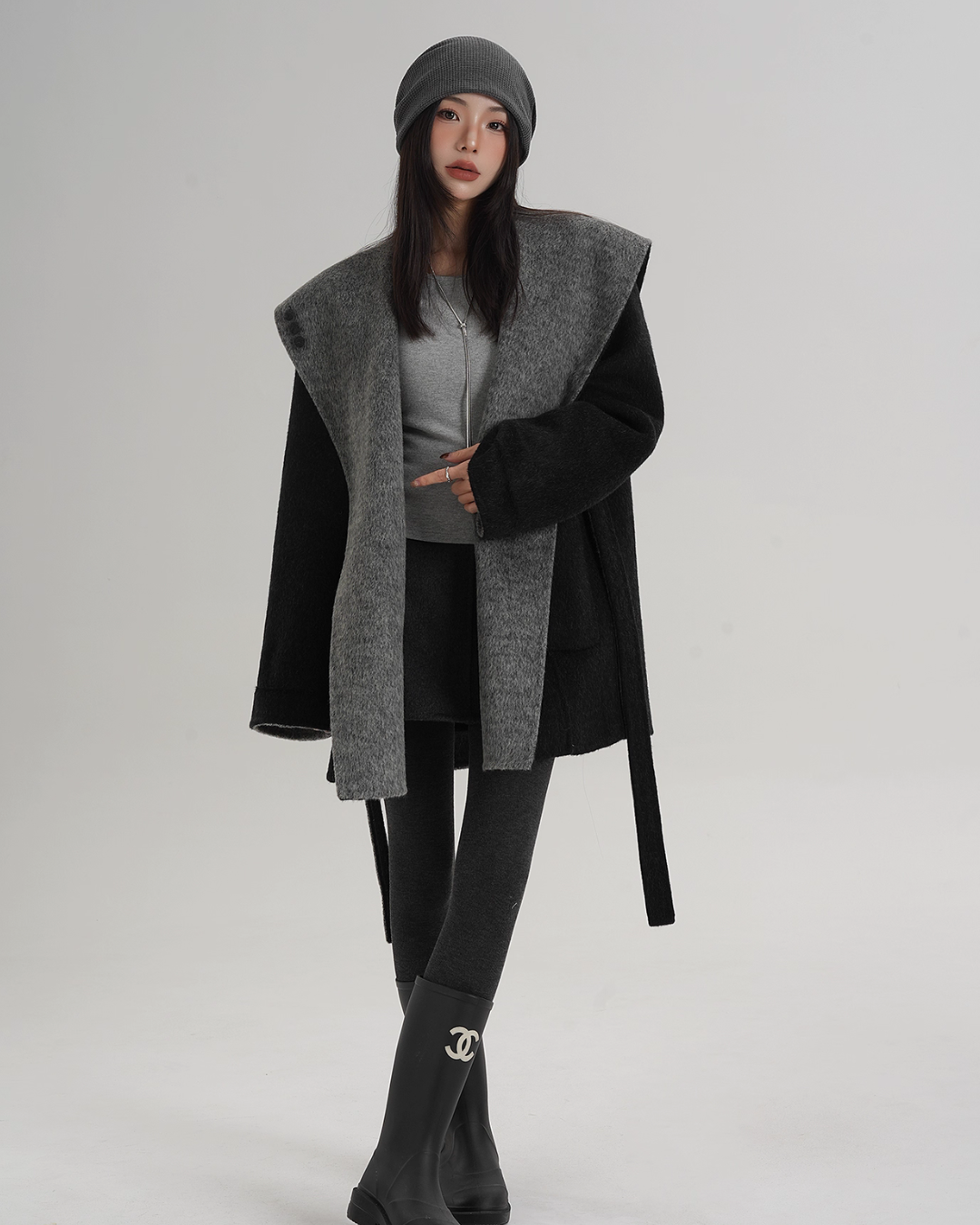 Drop Shoulder Mid Length Coat Drop Shoulder Mid Length Coat