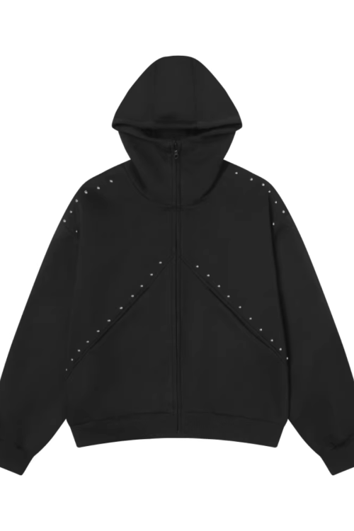 Ear Design Studded Hoodie
