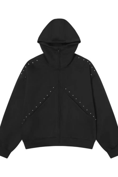 Ear Hood Long Sleeve Zip Hoodie