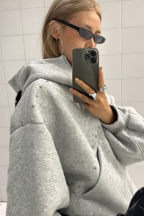 Ear Hood Long Sleeve Zip Hoodie