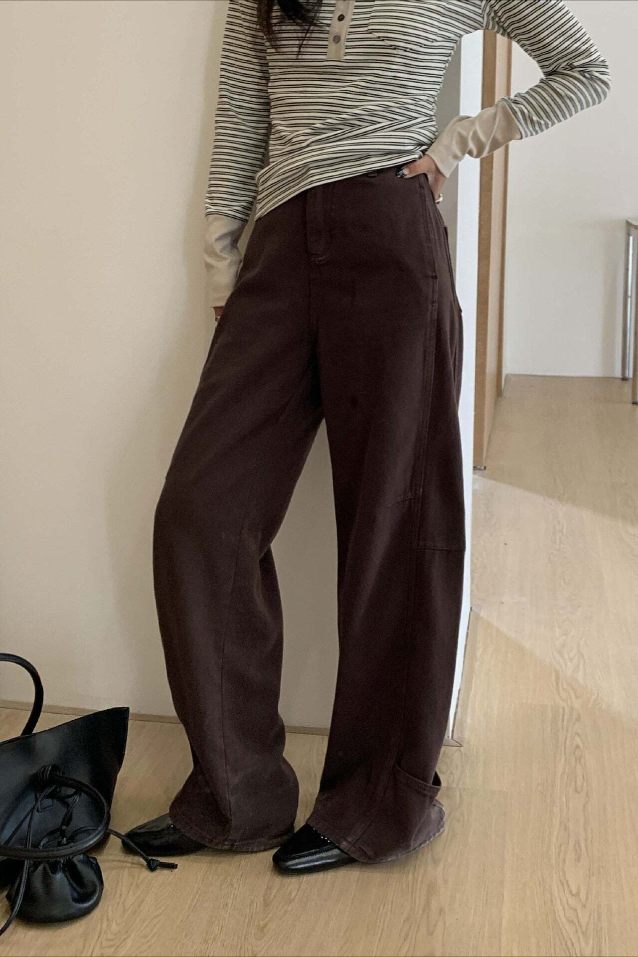 Edgy High Waist Cargo Wide Leg Curved Jeans Edgy High Waist Cargo Wide Leg Curved Jeans