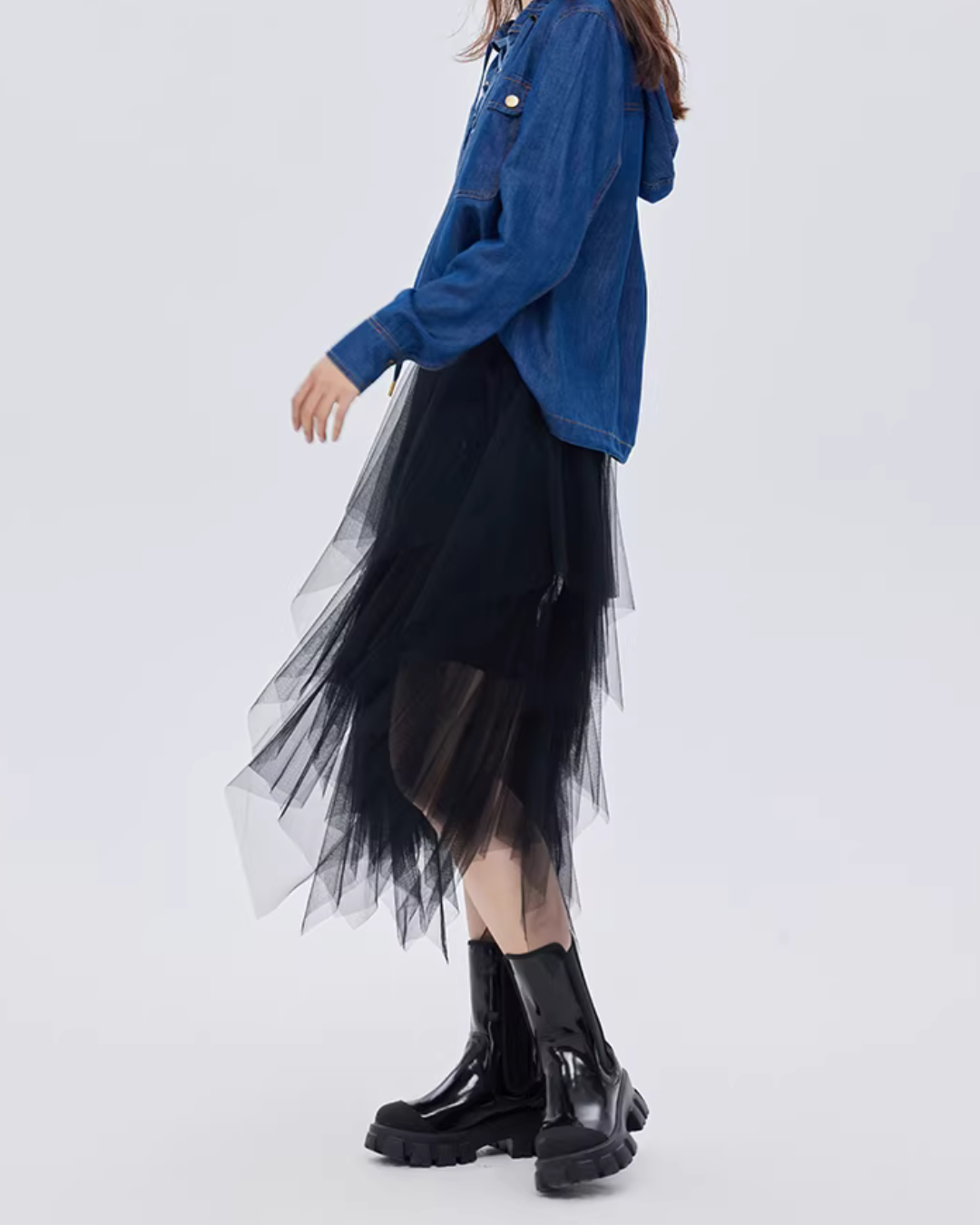 Elastic Waist Flared Skirt Elastic Waist Flared Skirt