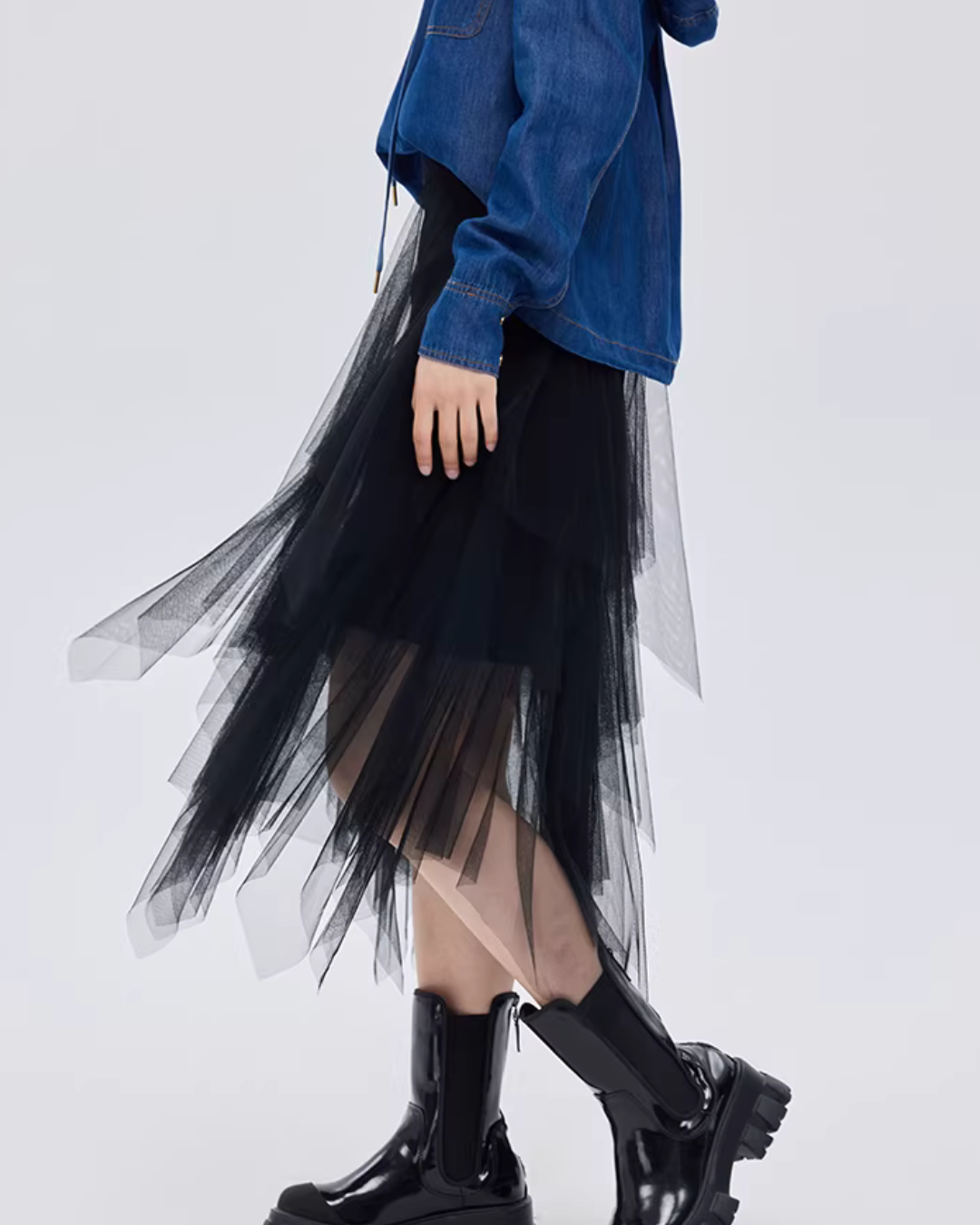 Elastic Waist Flared Skirt Elastic Waist Flared Skirt