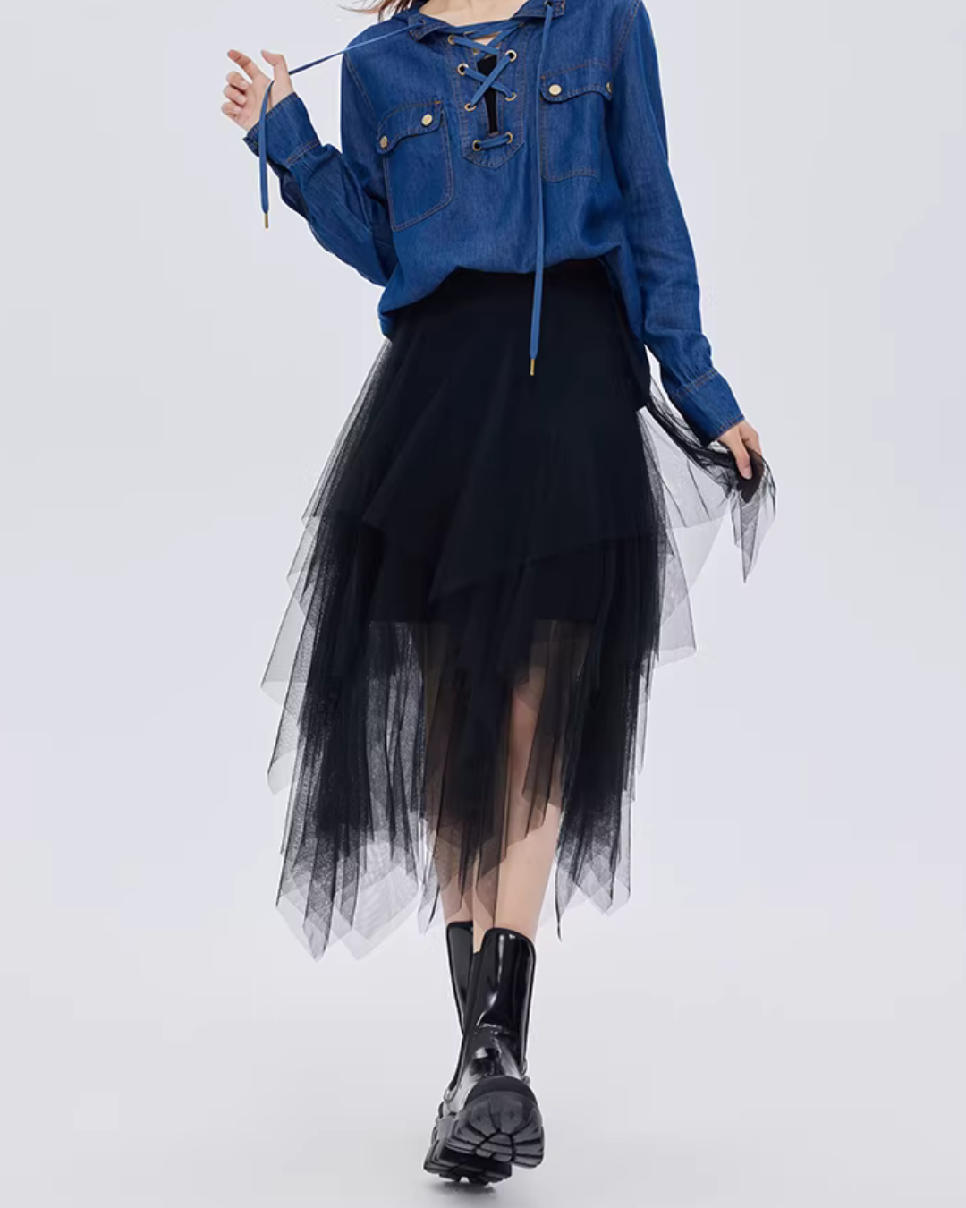 Elastic Waist Flared Skirt Elastic Waist Flared Skirt