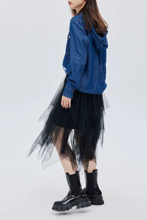 Elastic Waist Flared Skirt