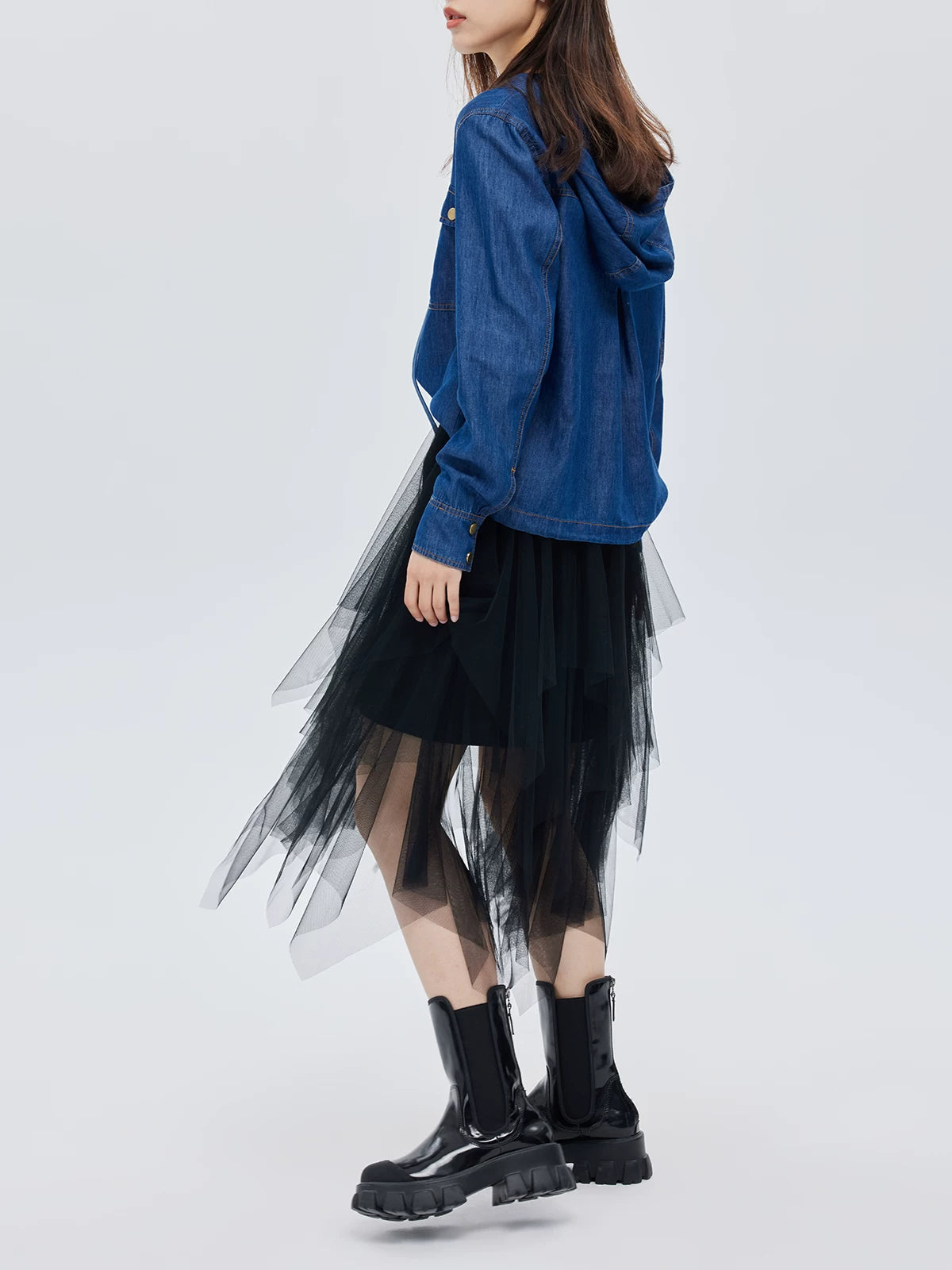 Elastic Waist Flared Skirt Elastic Waist Flared Skirt