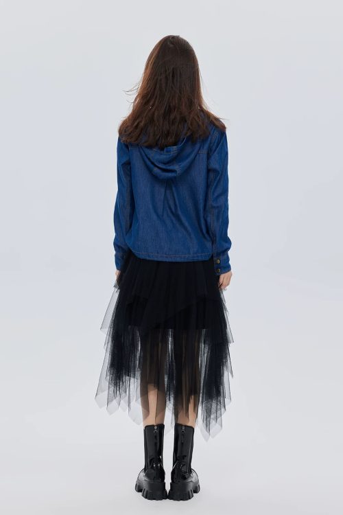 Elastic Waist Flared Skirt