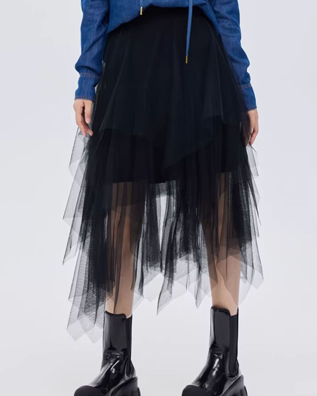 Elastic Waist Flared Skirt Elastic Waist Flared Skirt