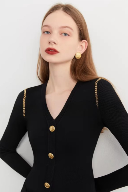 Elegant Black Knit Dress