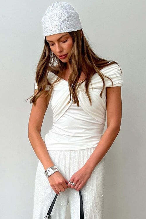 Elegant Chic Off Shoulder Twist Blouse