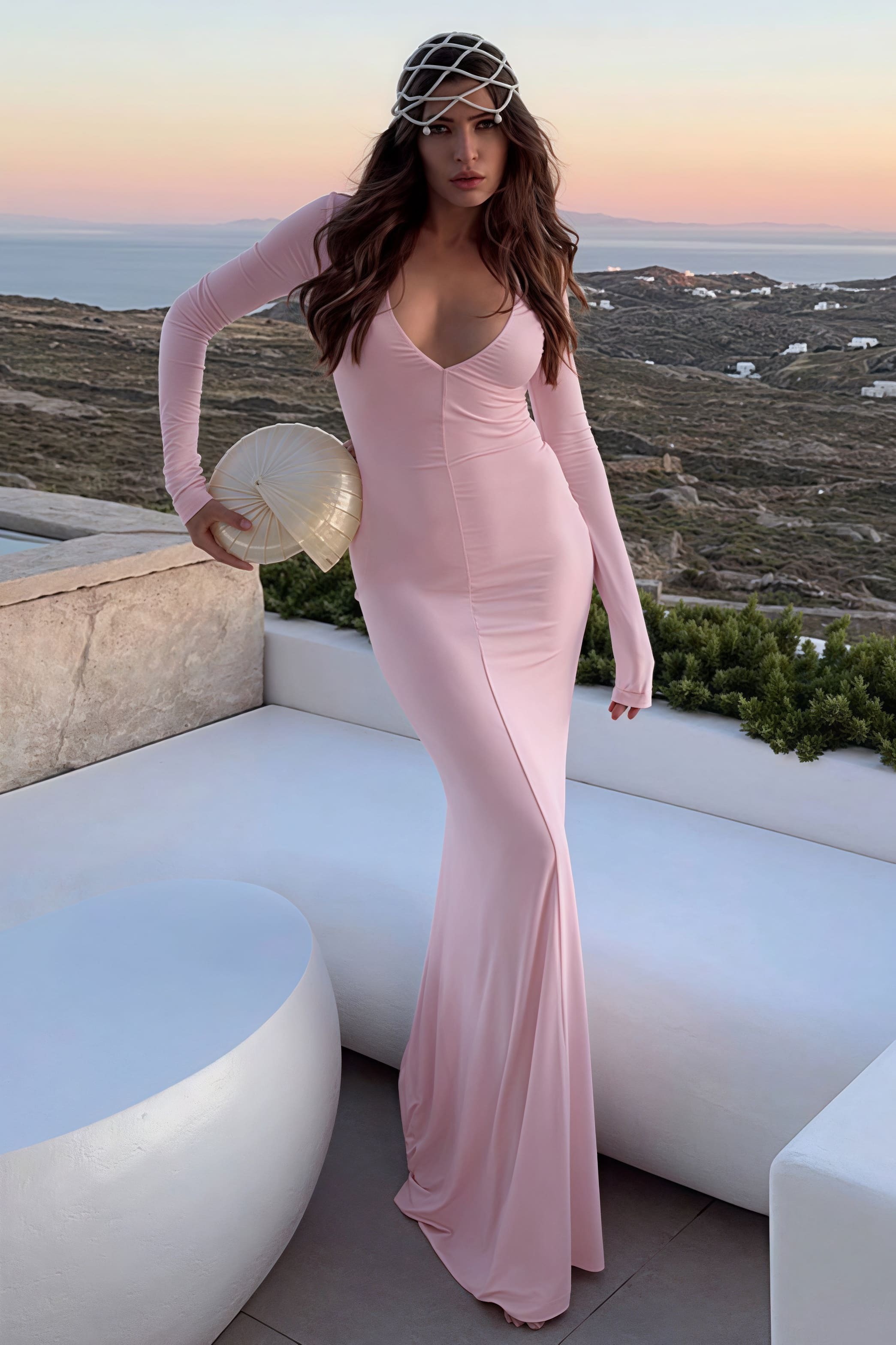 Elegant Sexy Deep V-Neck Long Sleeve Bodycon Maxi Dress Elegant Sexy Deep V-Neck Long Sleeve Bodycon Maxi Dress