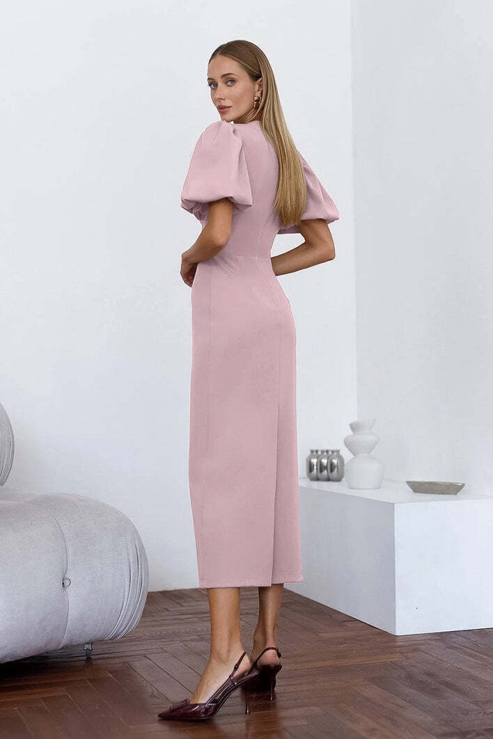 Elegant Sexy Puff Sleeve Bodycon Maxi Dress Elegant Sexy Puff Sleeve Bodycon Maxi Dress