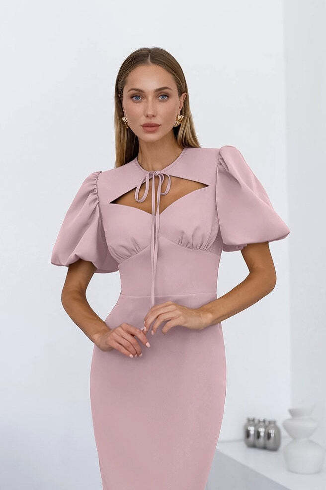 Elegant Sexy Puff Sleeve Bodycon Maxi Dress Elegant Sexy Puff Sleeve Bodycon Maxi Dress