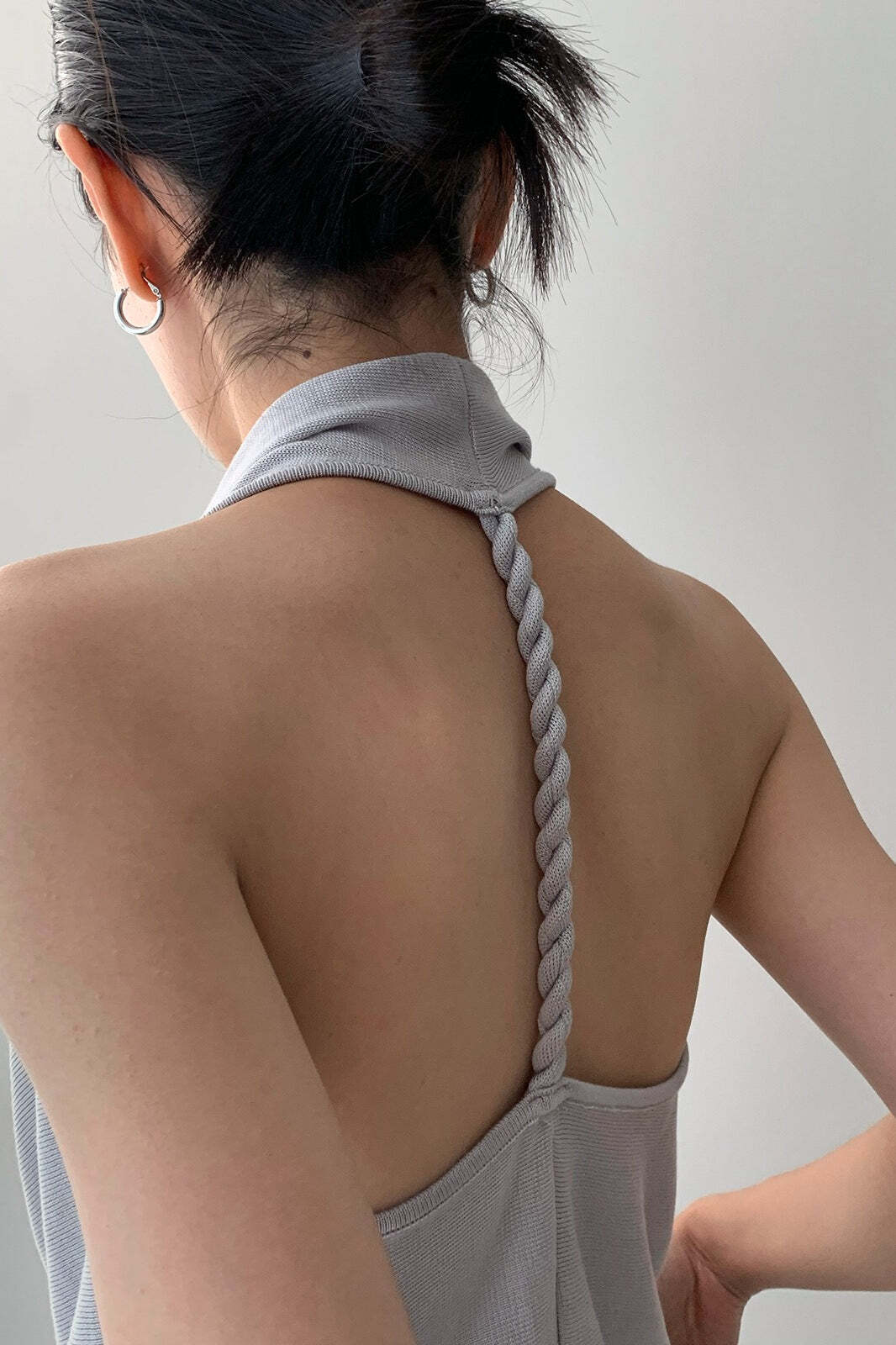 Elegant Solid Draped Neck Halter Top Elegant Solid Draped Neck Halter Top