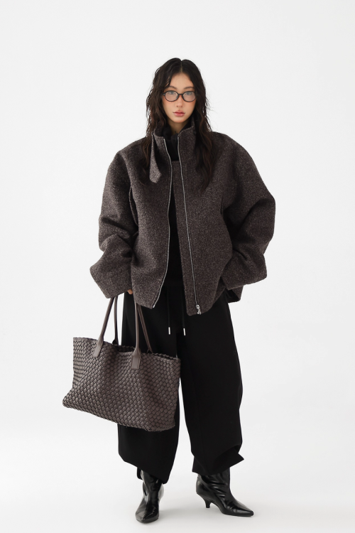 Elegant Stand Collar Wool Coat