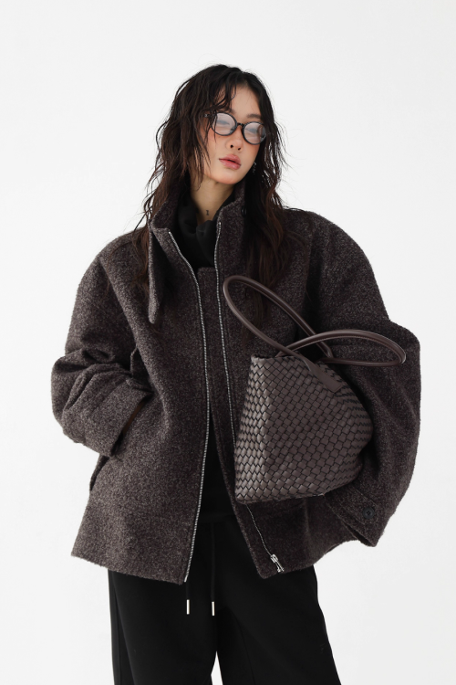 Elegant Stand Collar Wool Coat