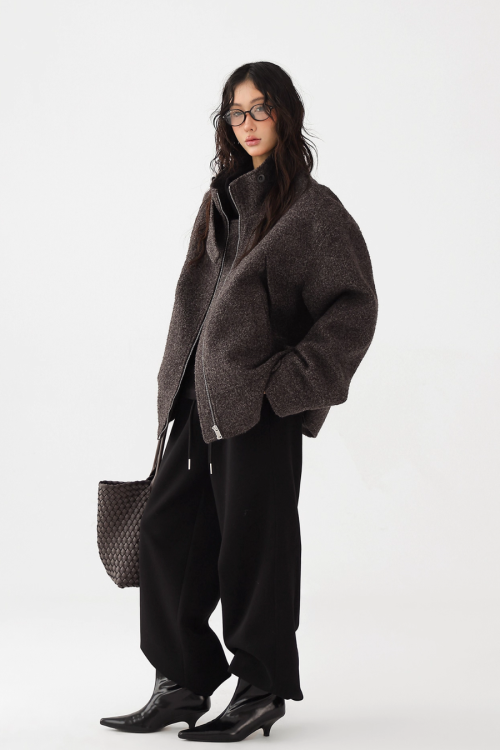 Elegant Stand Collar Wool Coat