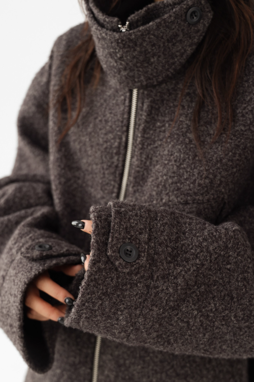 Elegant Stand Collar Wool Coat