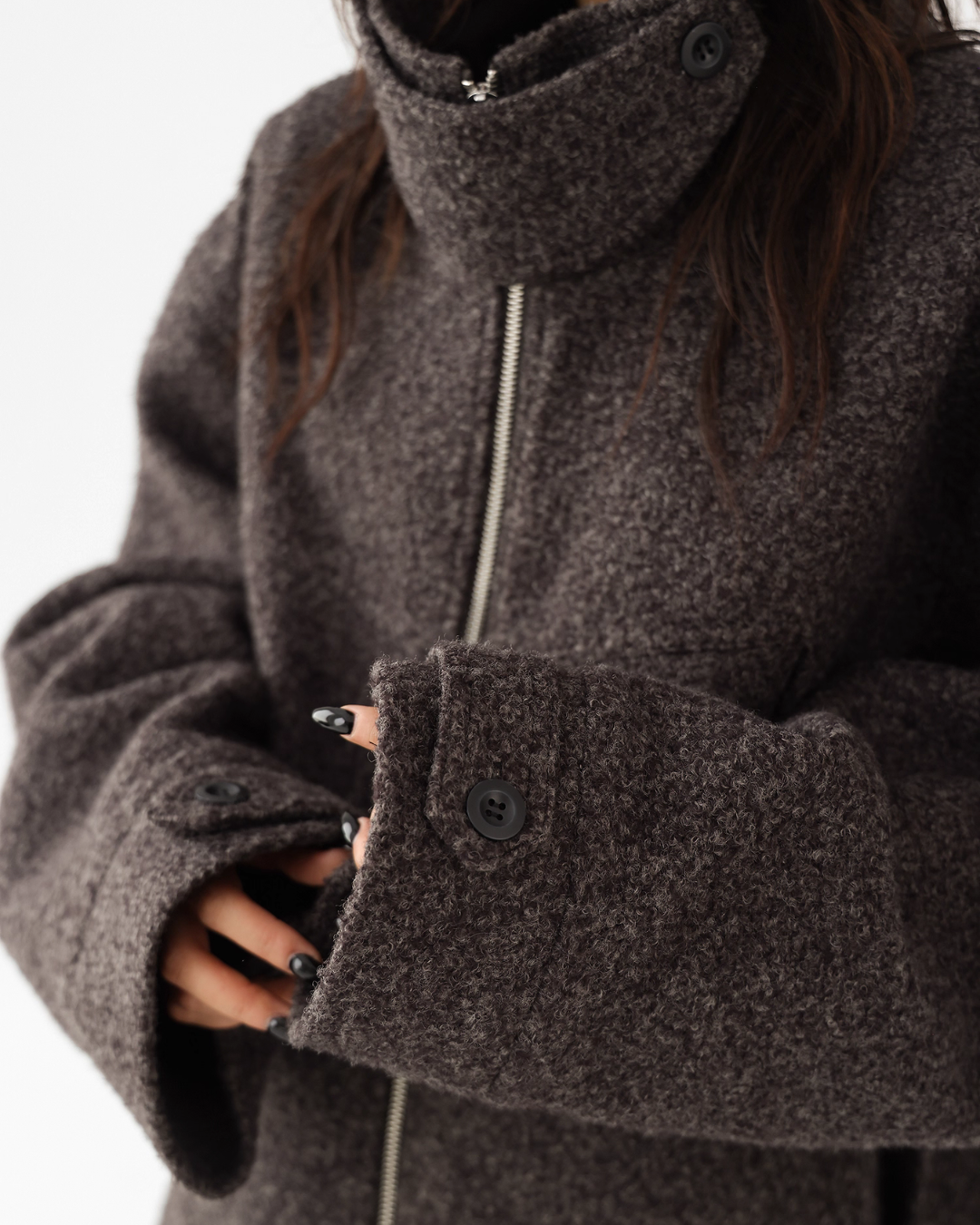 Elegant Stand Collar Wool Coat Elegant Stand Collar Wool Coat