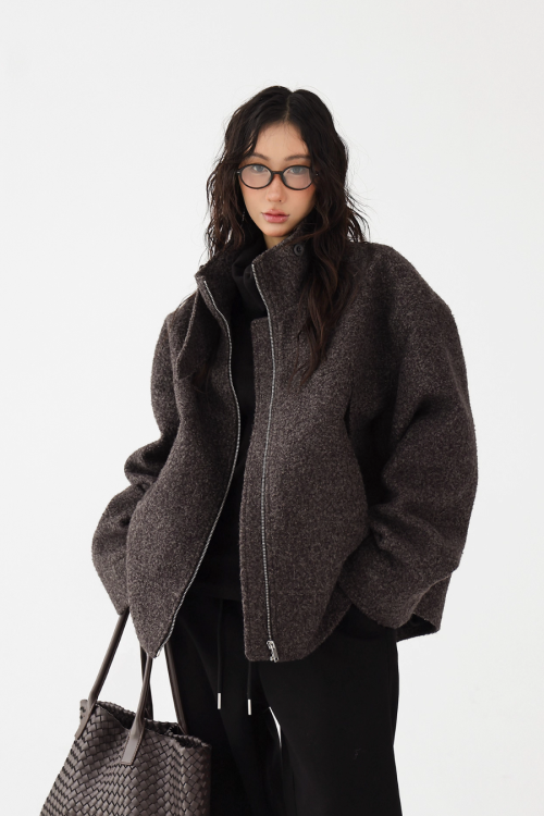 Elegant Stand Collar Wool Coat