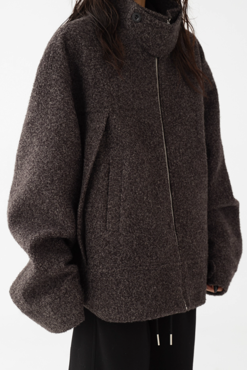 Elegant Stand Collar Wool Coat