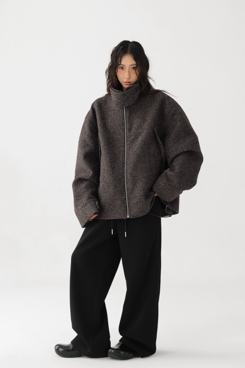 Elegant Stand Collar Wool Coat