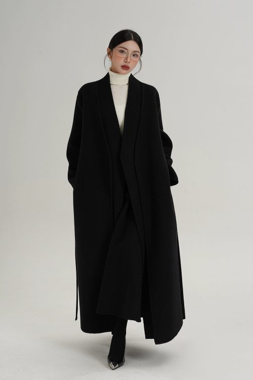 Elegant Wool Long Coat