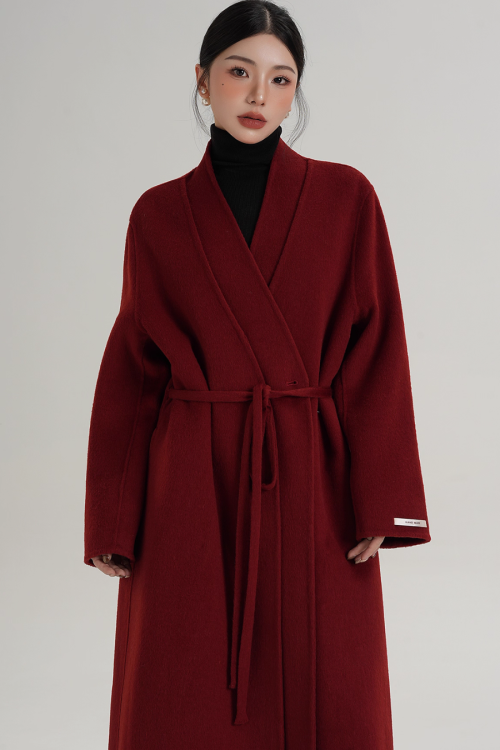 Elegant Wool Long Coat