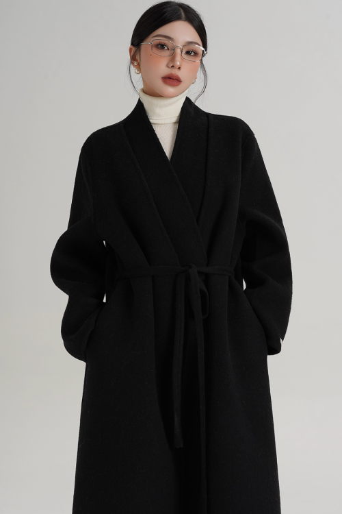 Elegant Wool Long Coat