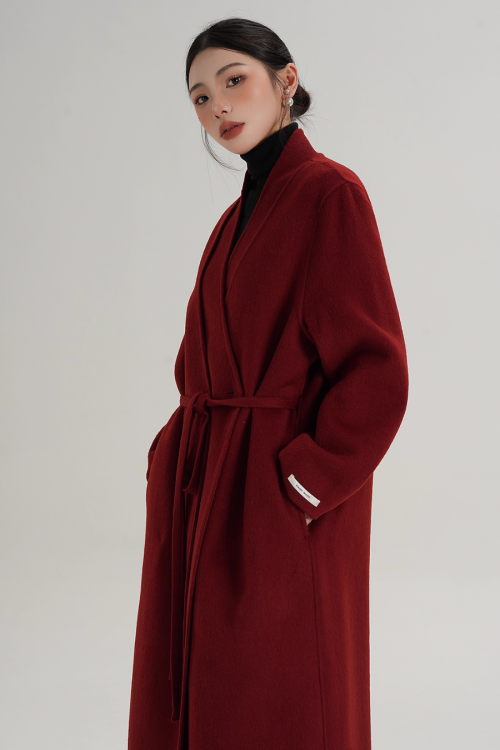 Elegant Wool Long Coat
