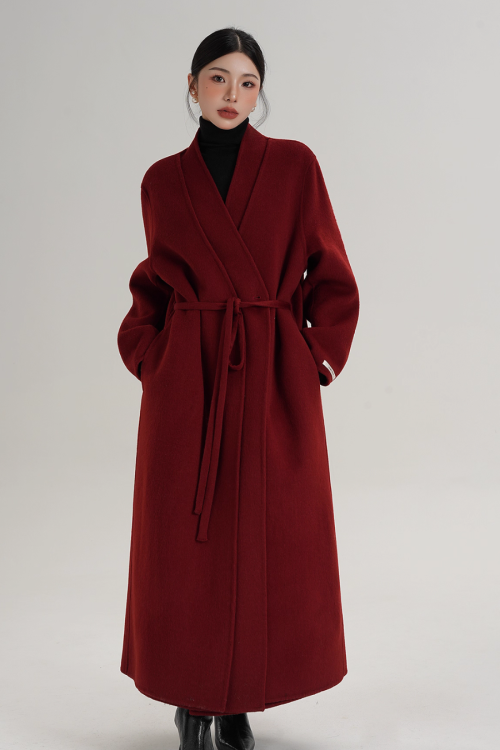 Elegant Wool Long Coat