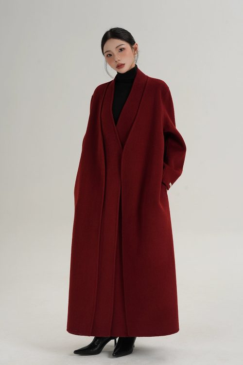 Elegant Wool Long Coat
