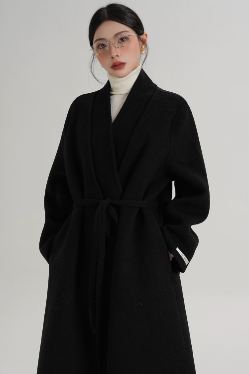 Elegant Wool Long Coat