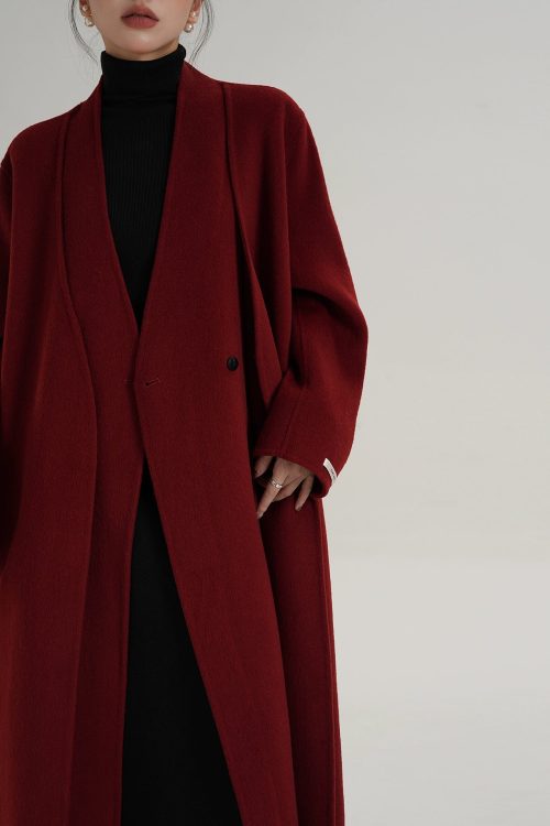 Elegant Wool Long Coat