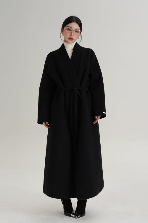 Elegant Wool Long Coat