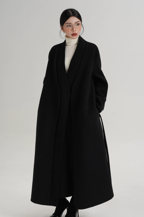 Elegant Wool Long Coat