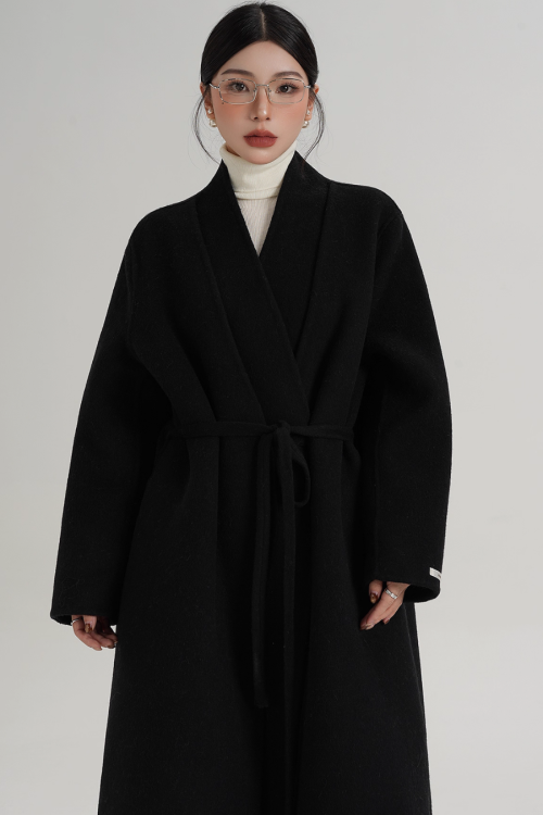 Elegant Wool Long Coat