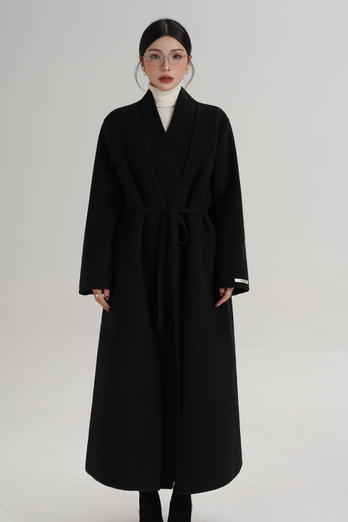 Elegant Wool Long Coat