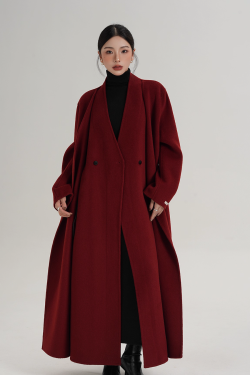 Elegant Wool Long Coat