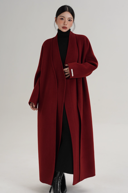 Elegant Wool Long Coat