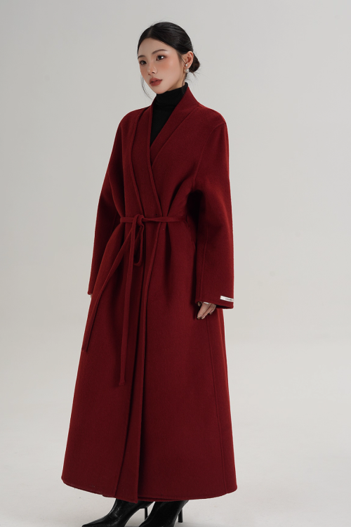 Elegant Wool Long Coat
