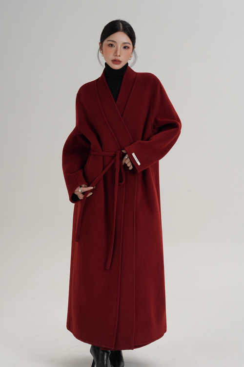 Elegant Wool Long Coat