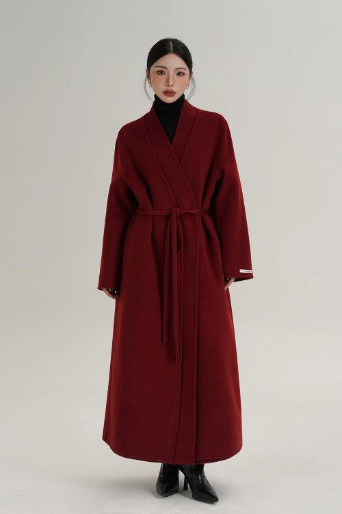Elegant Wool Long Coat
