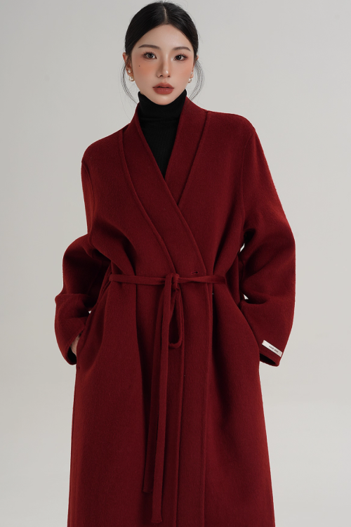 Elegant Wool Long Coat