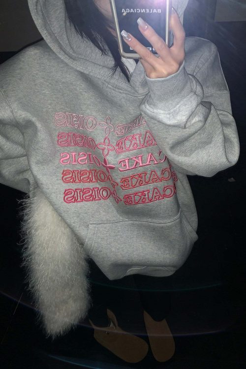 Embossed Logo Loose Hoodie