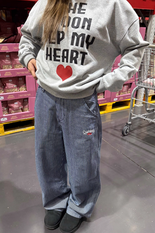 Embroidered Casual Stripe Jeans