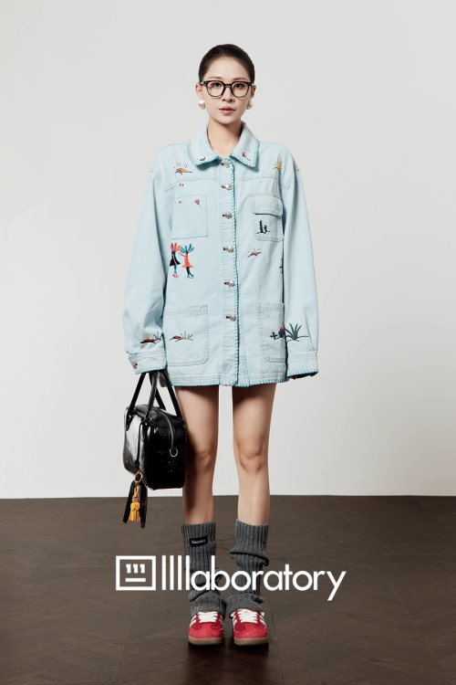 Embroidered Design Denim Shirt