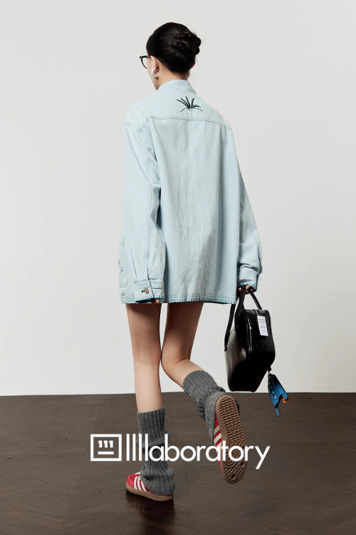 Embroidered Design Denim Shirt